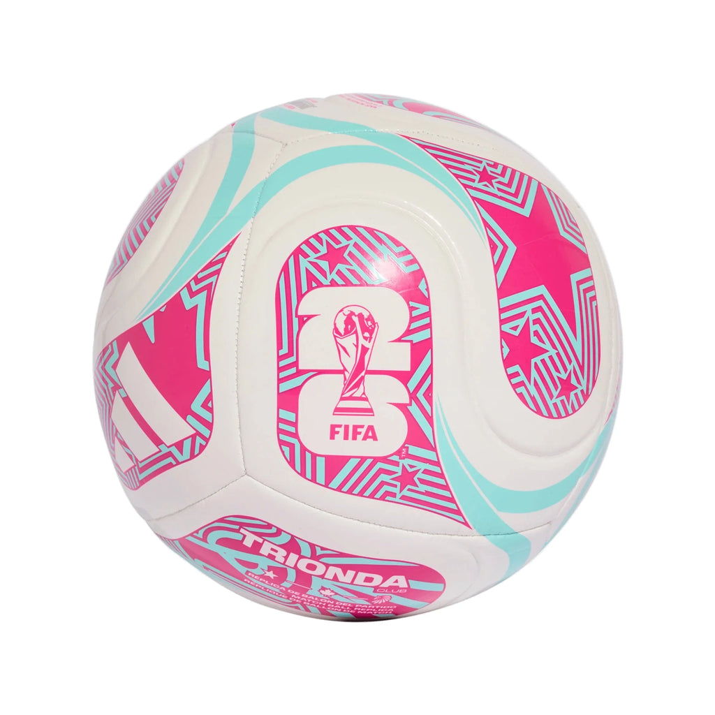 Adidas FIFA World Cup 26 Trionda Club Ball-WHITE/FLAAQU/SHOPNK product image 1, provided for visual reference and product