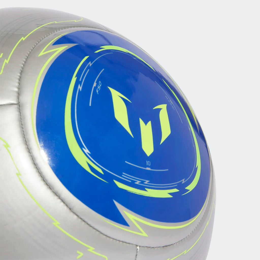 Adidas Messi Club Soccer Ball-Silver/Royal product image 2, provided for visual reference and product detail review