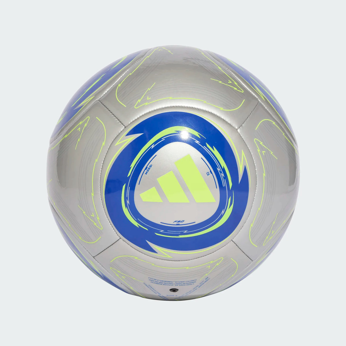 Adidas Messi Club Soccer Ball-Silver/Royal product image 4, provided for visual reference and product detail review