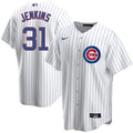 Fergie Jenkins Chicago Cubs Home Pinstripe Men Replica Jersey product image 1, provided for visual reference and product