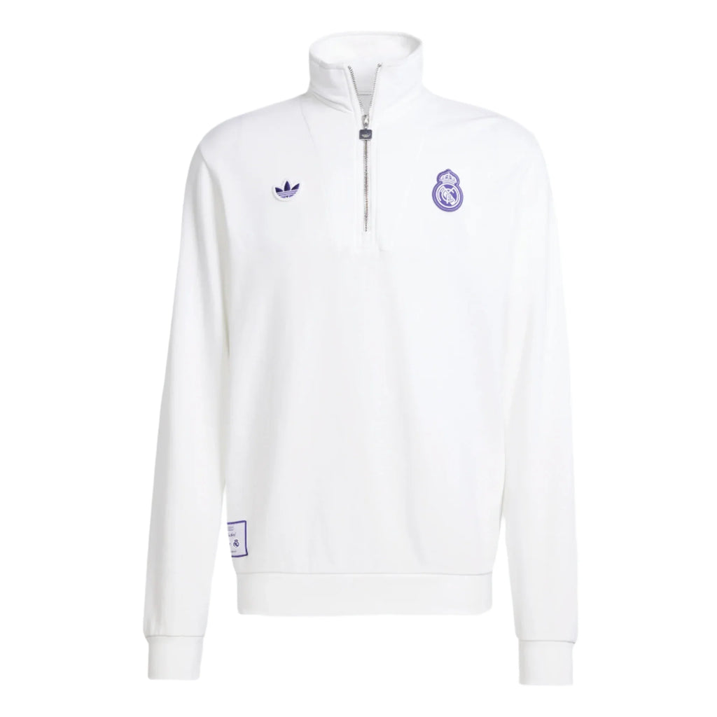 Adidas Real Madrid Icon 1/4 Zip Jacket product image 1, provided for visual reference and product detail review