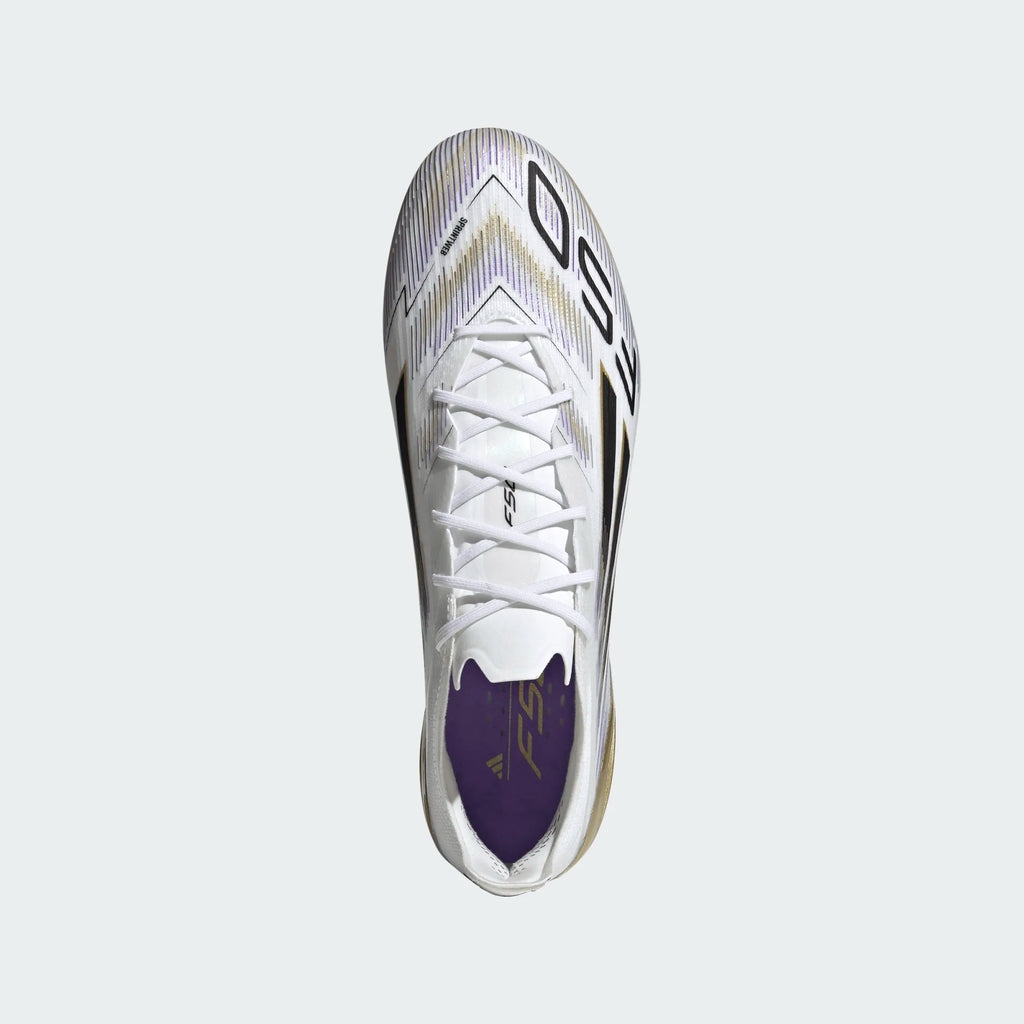 Adidas JR F50 League FG/MG-Cloud White / Core Black / Gold Metallic product image 7, provided for visual reference and