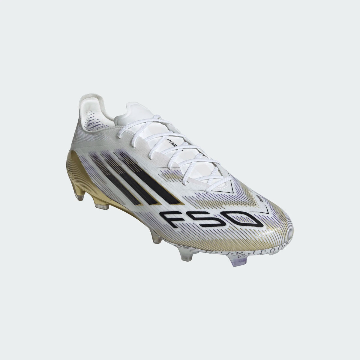 Adidas JR F50 League FG/MG-Cloud White / Core Black / Gold Metallic product image 3, provided for visual reference and