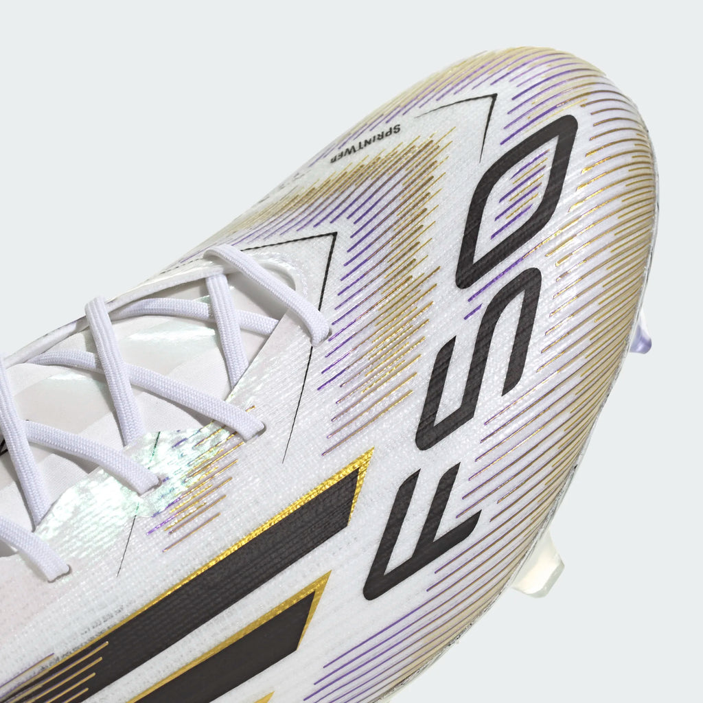 Adidas JR F50 League FG/MG-Cloud White / Core Black / Gold Metallic product image 5, provided for visual reference and