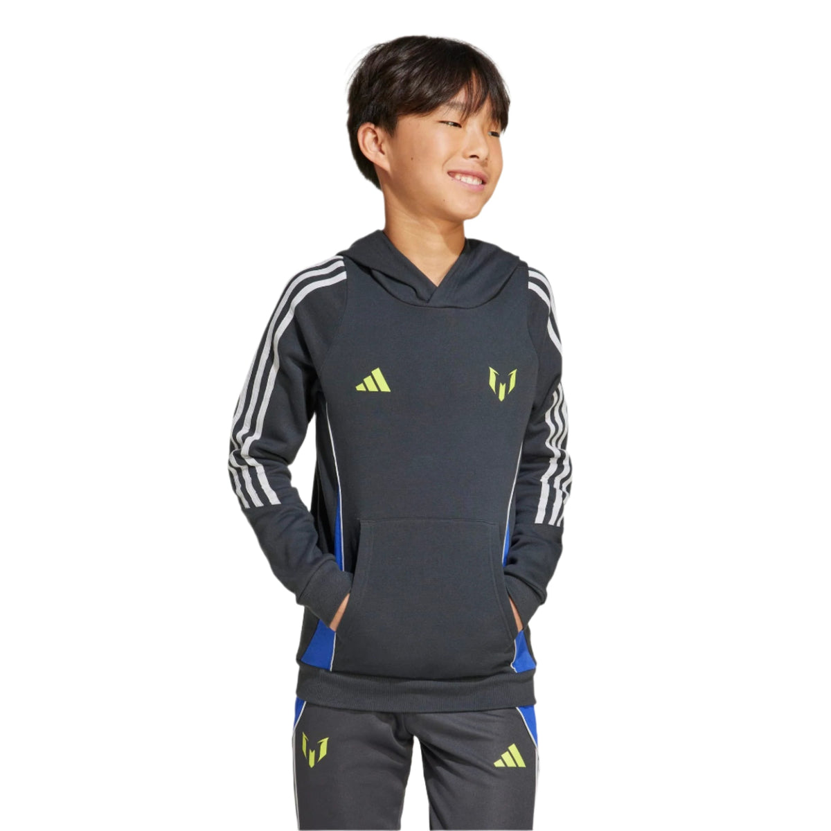 Adidas Youth Messi Hoodie-Carbon product image 3, provided for visual reference and product detail review