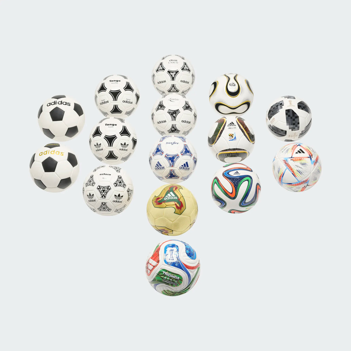 Adidas World Cup Historical Mini Soccer Ball Set product image 2, provided for visual reference and product detail review