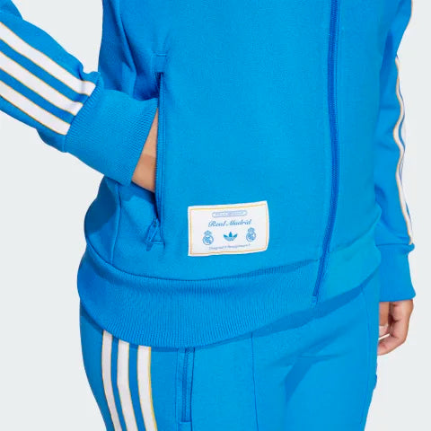 Adidas Youth Real Madrid Track Jacket - Blue/White product image 3, provided for visual reference and product detail review