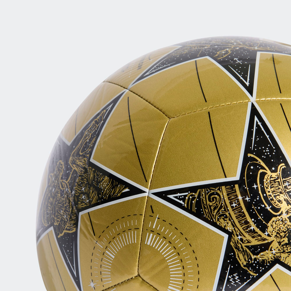 Adidas Champions League Club Soccer Ball 25/26-GOLDMT/BLACK/WHITE product image 3, provided for visual reference and product