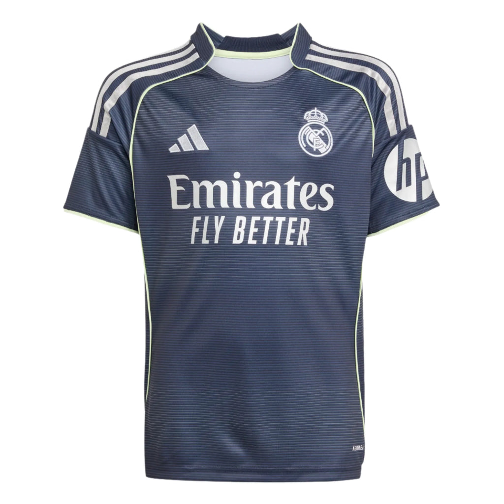 Adidas Youth Real Madrid Away Stadium Jersey 25/26 product image 1, provided for visual reference and product detail review