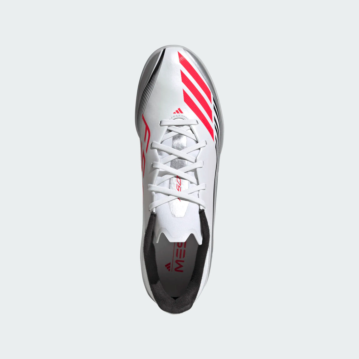 Adidas Messi F50 League TF-White/Lucid Red/Metallic product image 7, provided for visual reference and product detail review