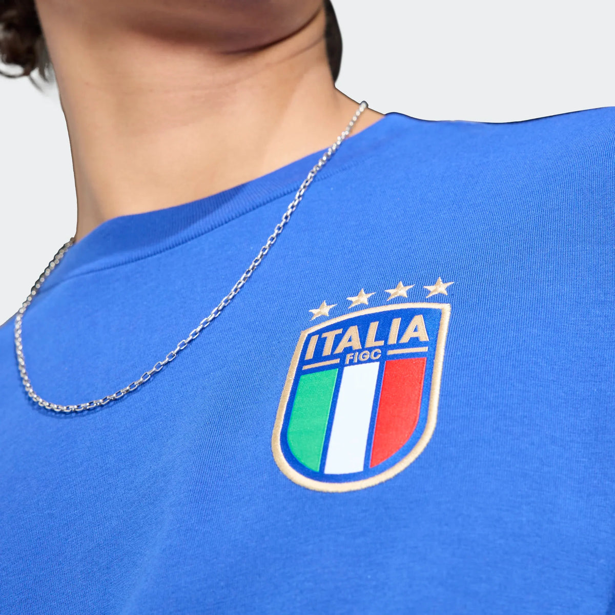 Adidas Italy DNA T-Shirt-Blue product image 3, provided for visual reference and product detail review