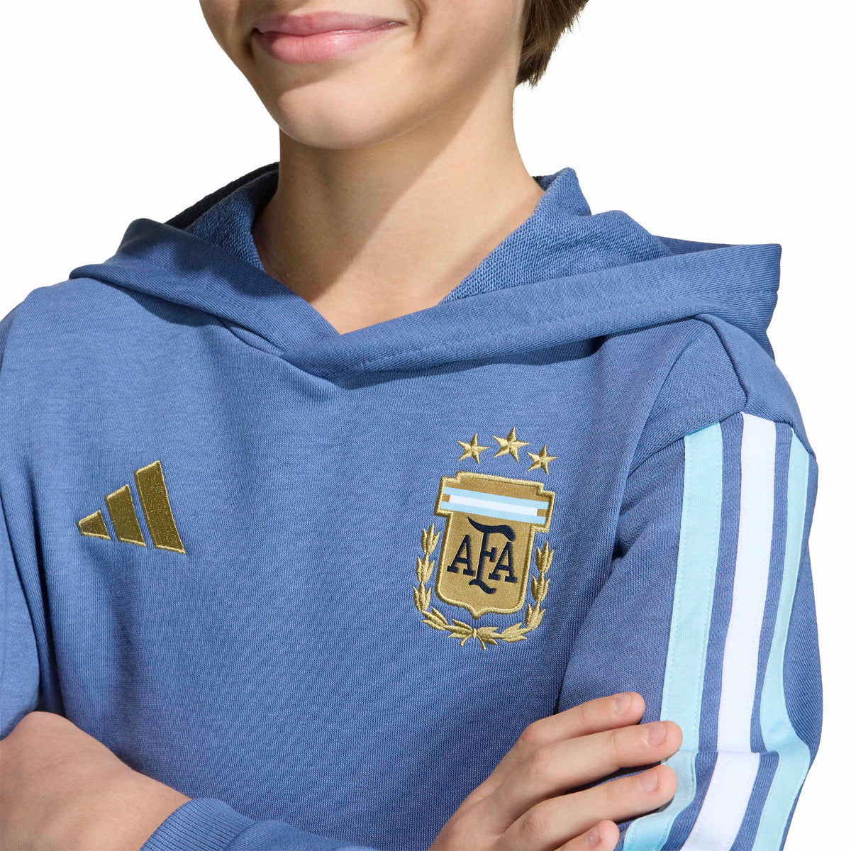 Adidas Youth Argentina DNA Hoodie product image 3, provided for visual reference and product detail review