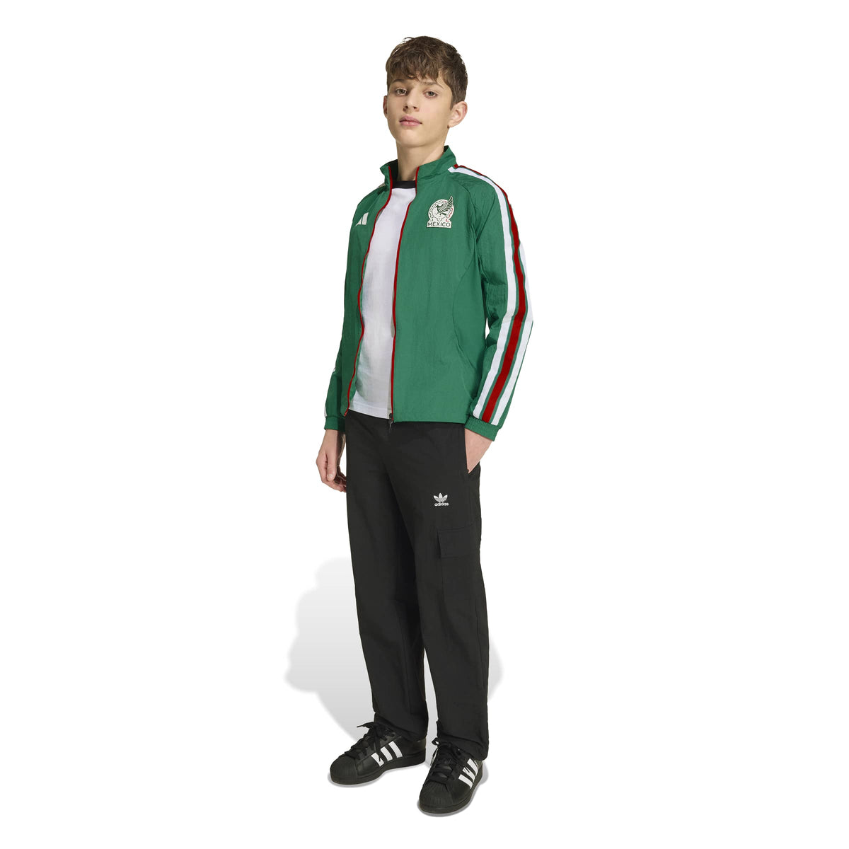 Adidas Youth Mexico Home Anthem Jacket product image 4, provided for visual reference and product detail review