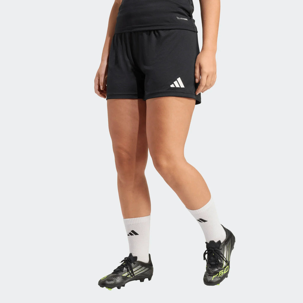 Adidas Women Entrada26 Short Shorts Length-Black/White product image 2, provided for visual reference and product detail