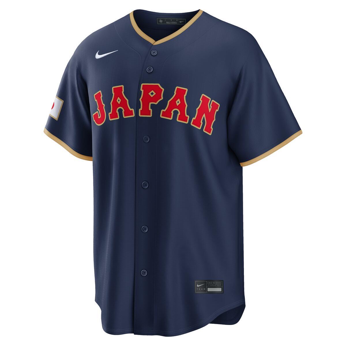 Japan World Baseball Classic 2026 Nike Navy Road Jersey product image 2, provided for visual reference and product detail