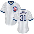 Fergie Jenkins Chicago Cubs Cooperstown White Pinstripe V-Neck Home Men Jersey product image 1, provided for visual