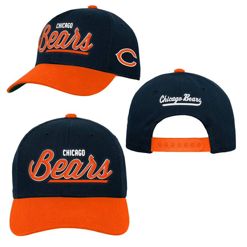 Chicago Bears Two Toned Script Pre-Curve Youth Snapback product image 2, provided for visual reference and product detail