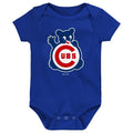 Chicago Cubs Royal Waving Bear Creeper Onesie product image 1, provided for visual reference and product detail review