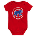 Chicago Cubs Crawl Bear Logo Red Baby Onesie product image 1, provided for visual reference and product detail review