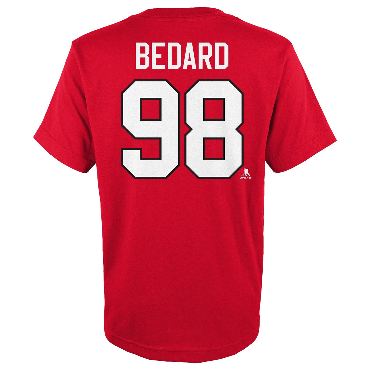 Connor Bedard Chicago Blackhawks Youth Red T-Shirt product image 1, provided for visual reference and product detail review