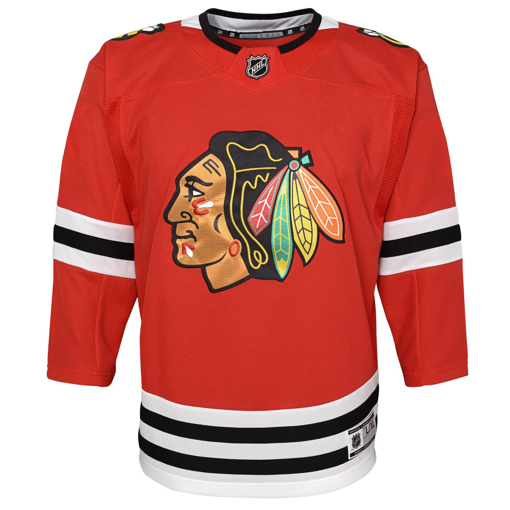 Chicago Blackhawks Red Home Premier Youth Jersey product image 2, provided for visual reference and product detail review
