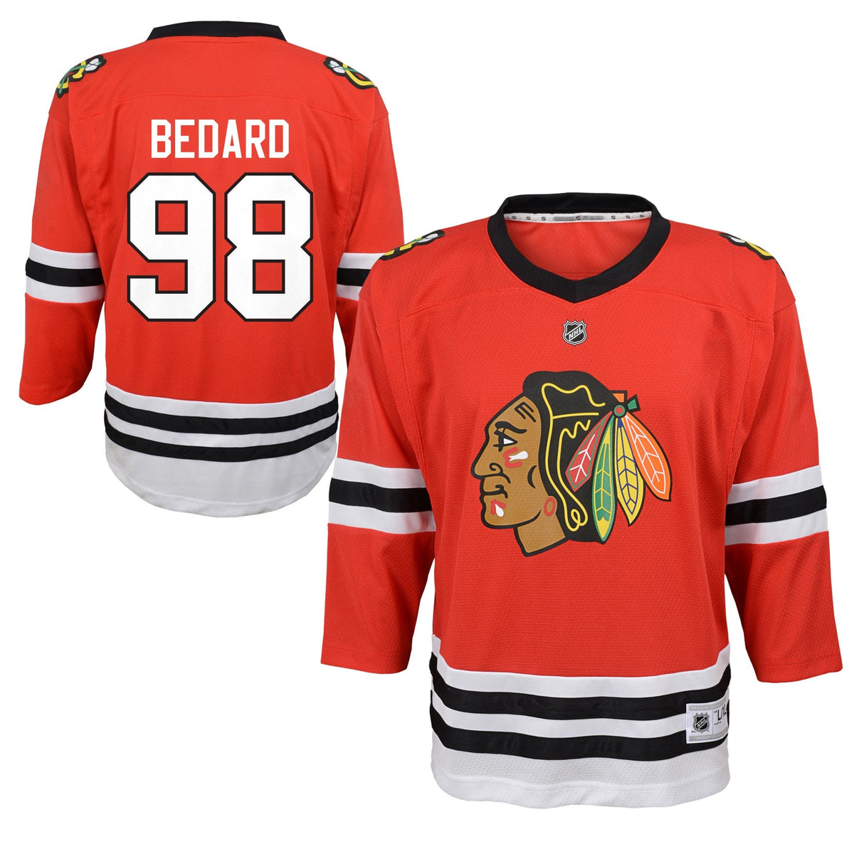 Connor Bedard Chicago Blackhawks Home Red Replica Infant Jersey product image 1, provided for visual reference and product