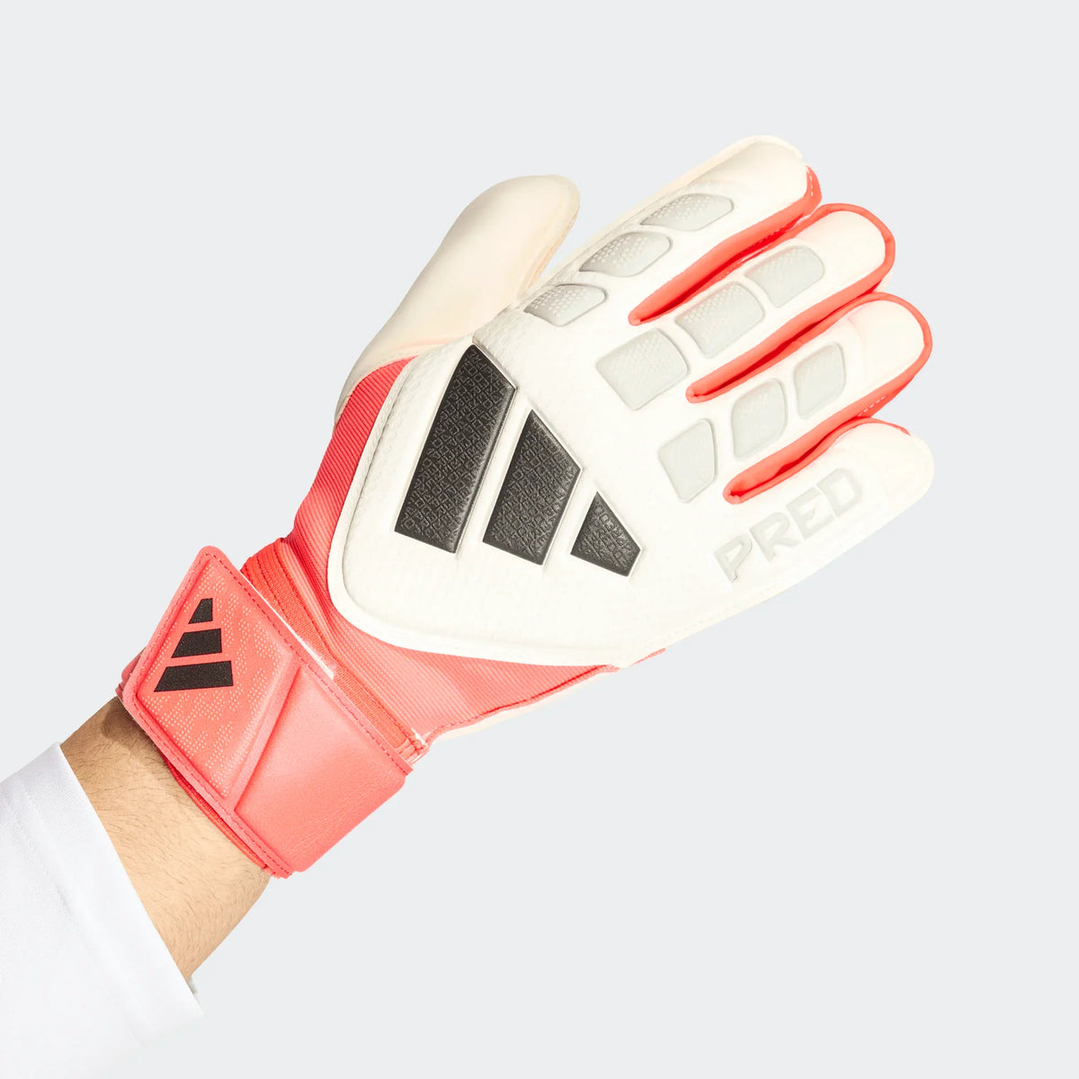 Adidas Predator Match Gk Gloves-WHITE/LUCRED/BLACK product image 2, provided for visual reference and product detail review