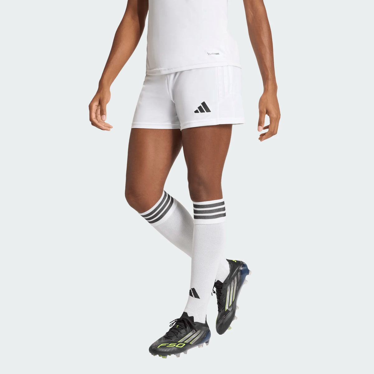 Adidas Women Tiro26 League Short Shorts-White/Black product image 3, provided for visual reference and product detail review