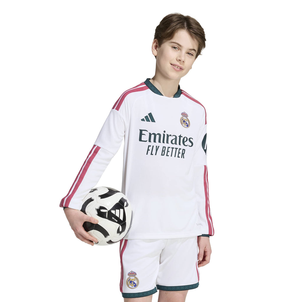 Adidas Youth Real Madrid Long Sleeve Home Stadium Jersey 26/27 product image 3, provided for visual reference and product