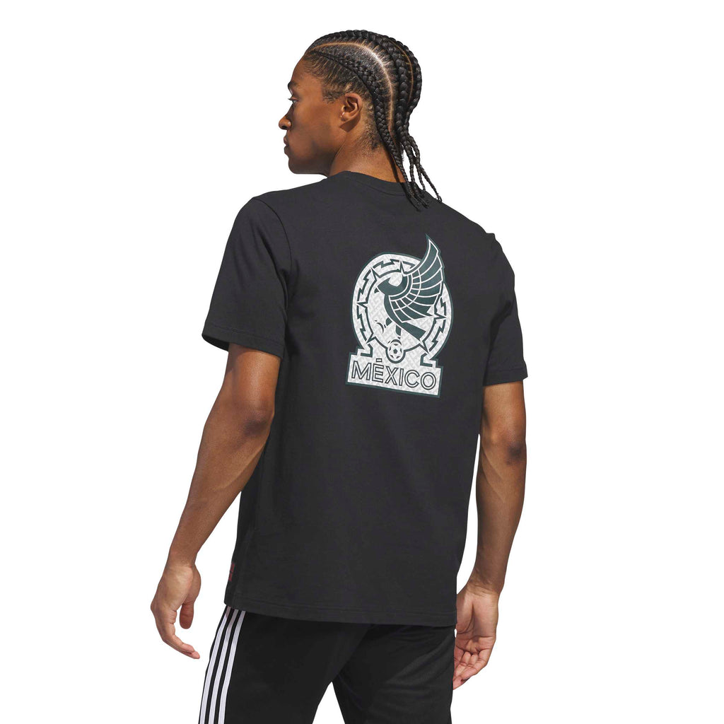Adidas Men Mexico World Cup Away Graphic T-Shirt-Black product image 2, provided for visual reference and product detail