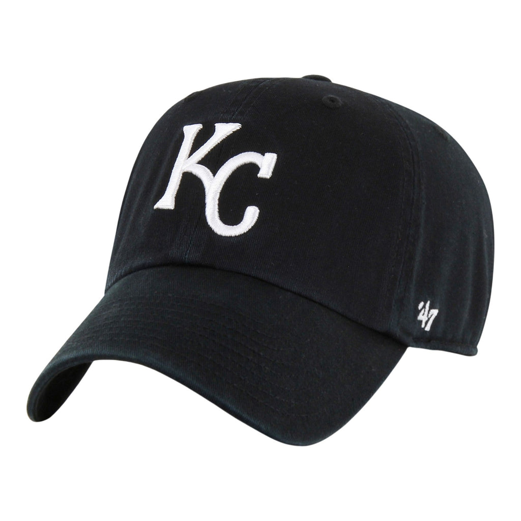 Kansas City Royals '47 Clean Up Black Adjustable Hat product image 1, provided for visual reference and product detail review
