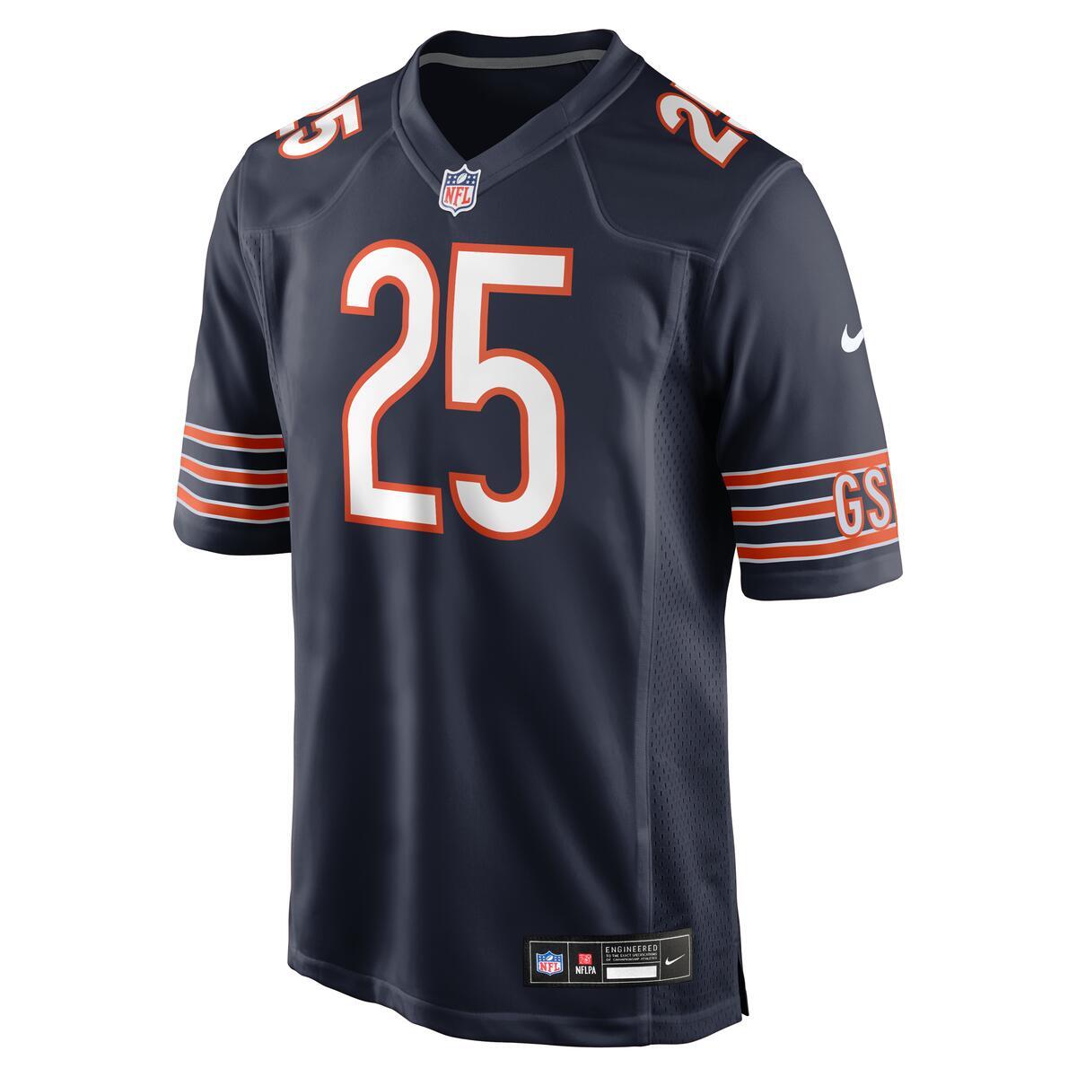 Kyle Monangai #25 Chicago Bears Nike Navy Game Jersey product image 3, provided for visual reference and product detail