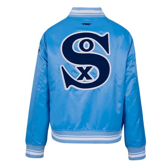 Chicago White Sox Retro Classic Blue Satin Jacket product image 4, provided for visual reference and product detail review