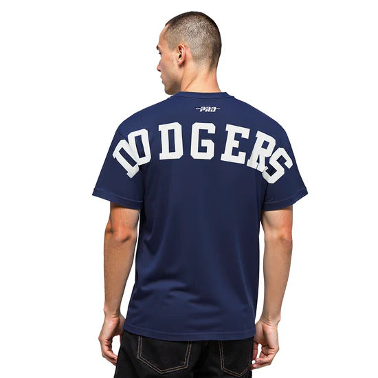 PRO STANDAR LOS ANGELES DODGERS WINGSPAN Men CJ DROP SHOULDER T-Shirt - MIDNIGHT NAVY product image 4, provided for visual