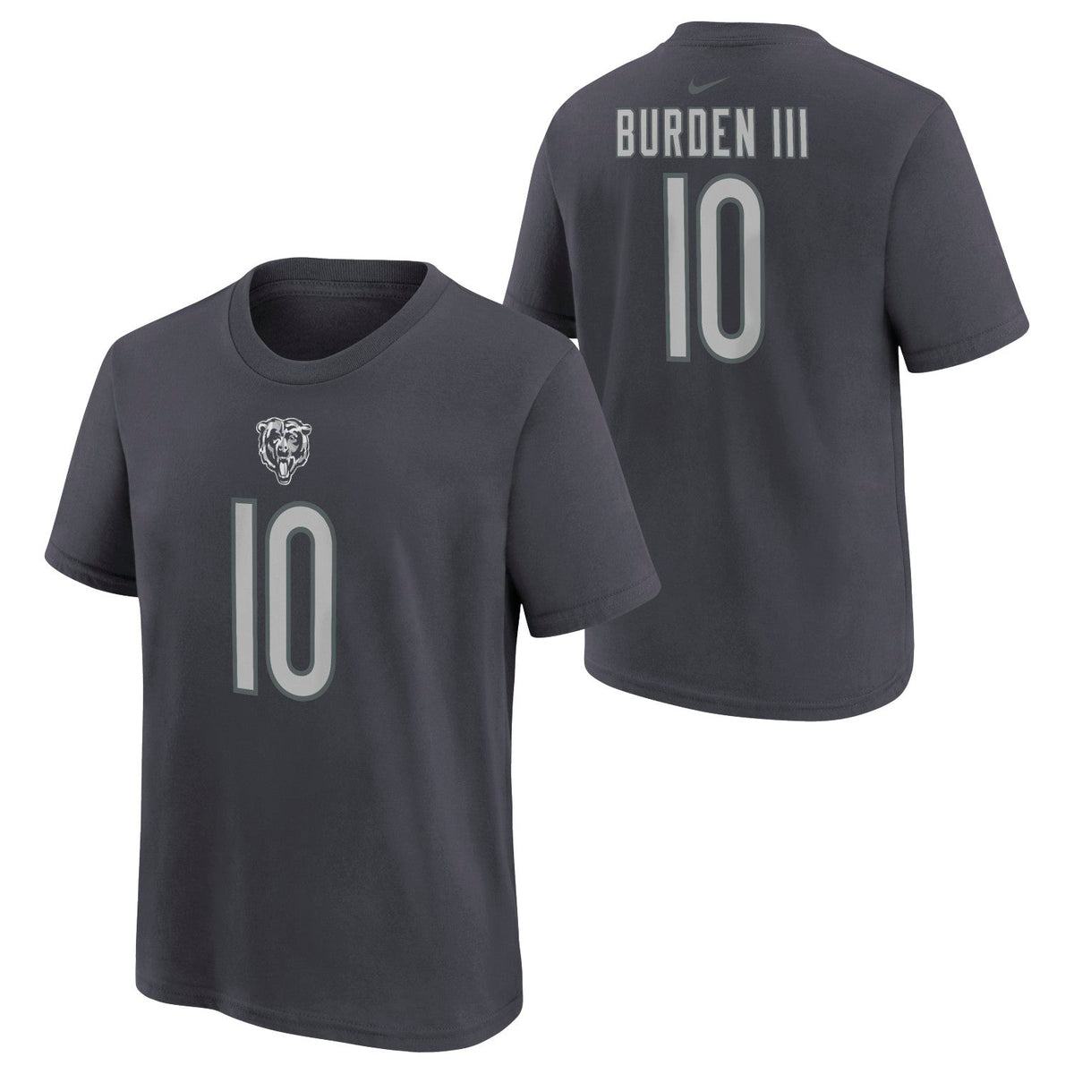 Luther Burden III Chicago Bears Nike Youth Anthracite T-Shirt product image 1, provided for visual reference and product