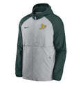 Nike Oakland Athletics Mesh Logo Essential Full-Zip Hoodie Jacket - GREY/GREEN for Men product image 1, provided for visual