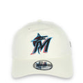 New Era Miami Marlins Core Classic 2.0 9Twenty Adjustable Hat-Ivory product image 1, provided for visual reference and
