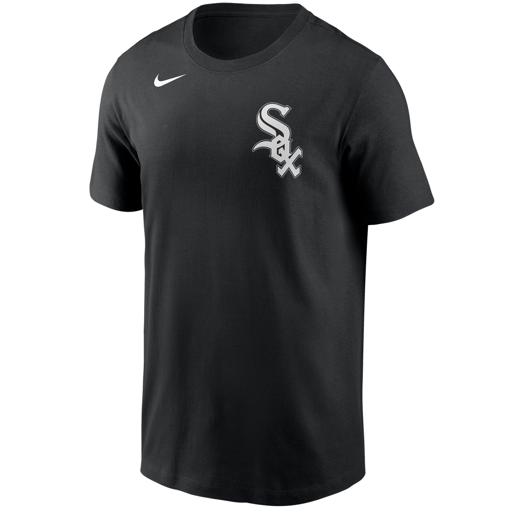 Chicago White Sox Nike Men Black Wordmark T-Shirt product image 1, provided for visual reference and product detail review