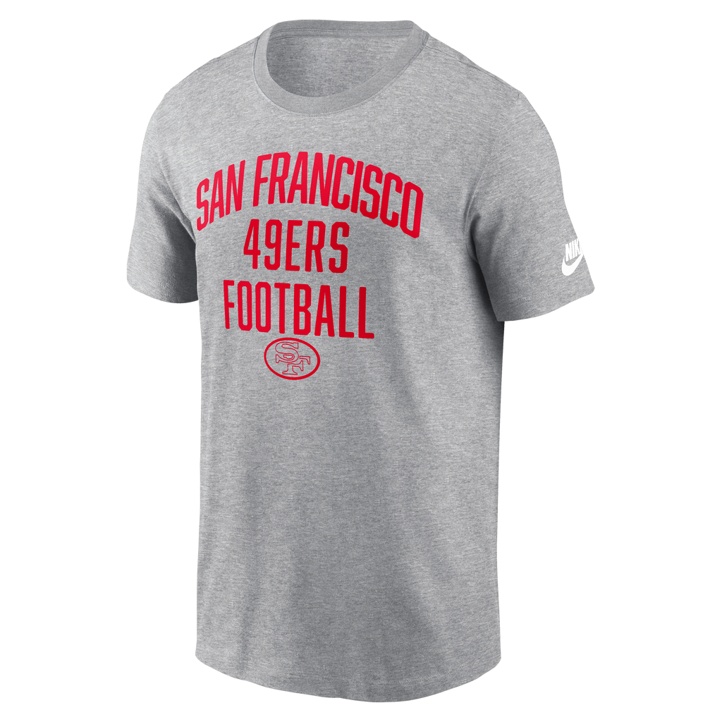 Nike Men San Francisco 49ers Club Essential T-Shirt product image 1, provided for visual reference and product detail review