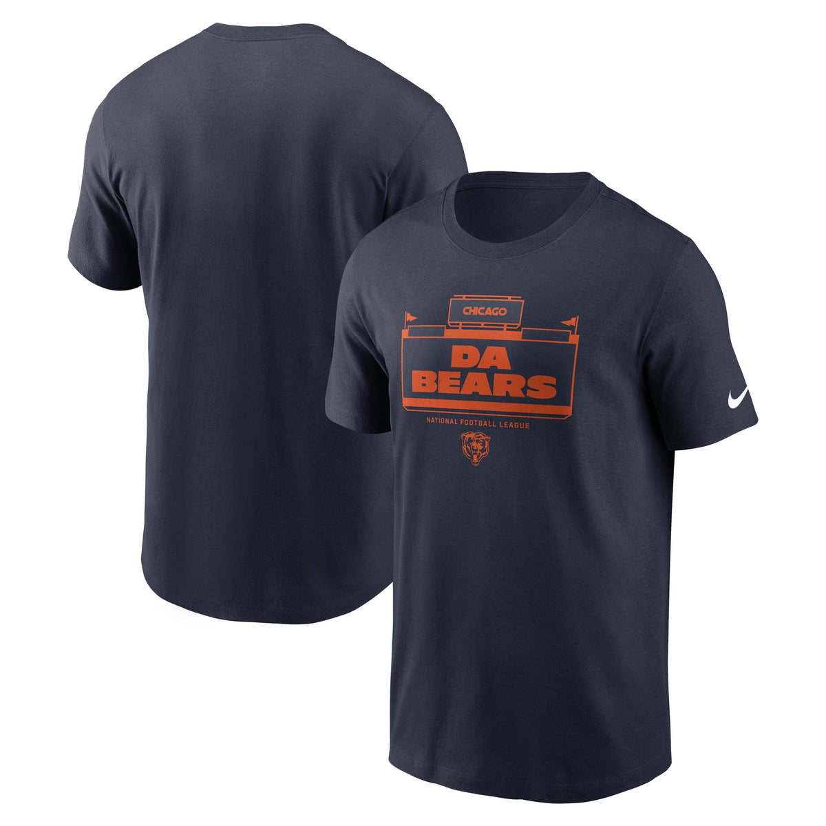 Chicago Bears Nike Men Navy Da Bears Soldier Field T-Shirt product image 1, provided for visual reference and product detail