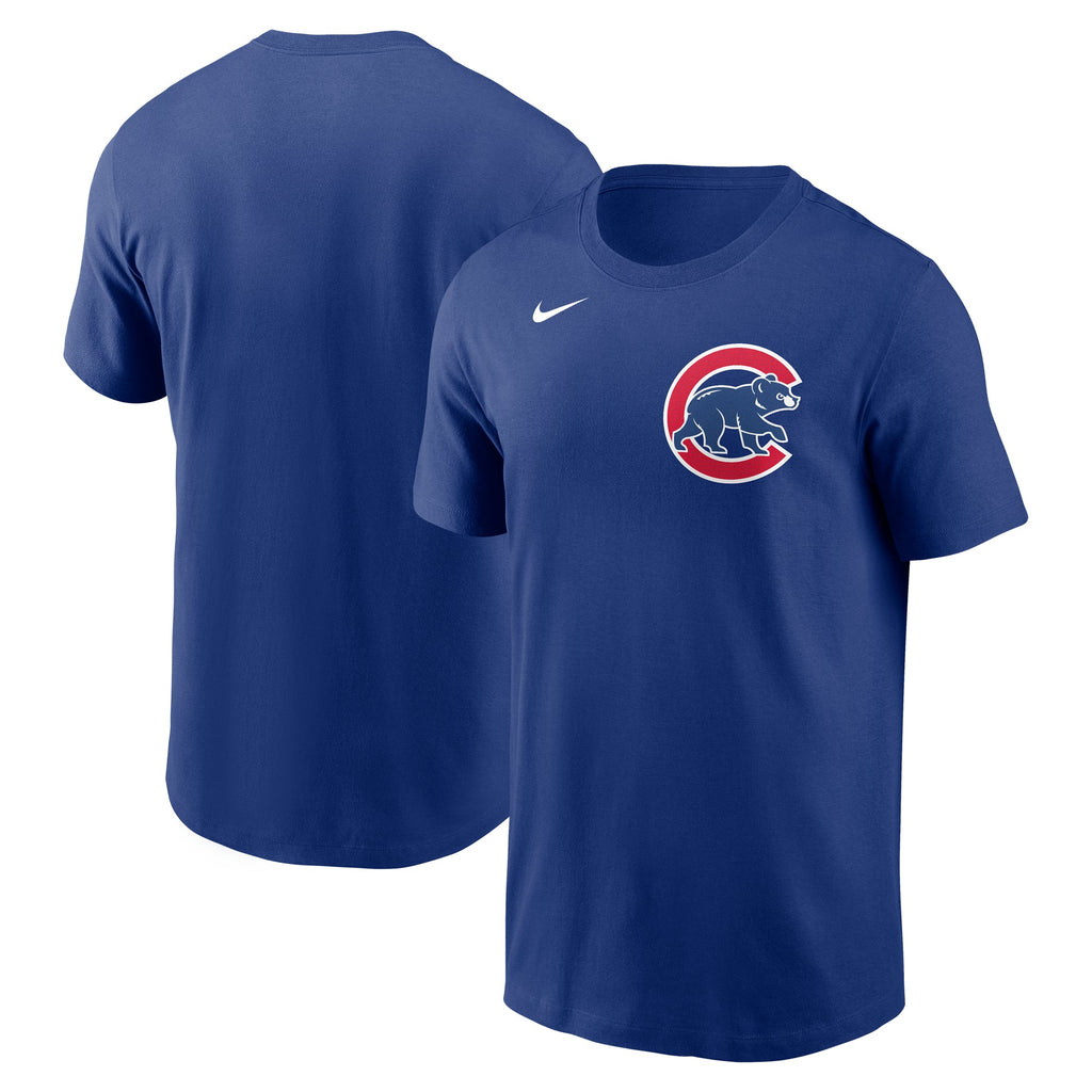 Chicago Cubs Nike Fuse Royal Left Chest Logo T-Shirt product image 1, provided for visual reference and product detail review