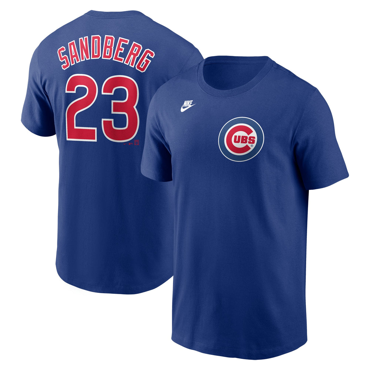Ryne Sandberg Chicago Cubs Nike Men Royal T-Shirt product image 1, provided for visual reference and product detail review