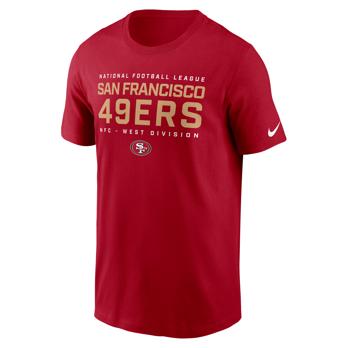 Nike Men San Francisco 49ers NFC T-Shirt-Red product image 1, provided for visual reference and product detail review