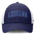 Chicago Cubs Nike Blue/White "CHICAGO" Meshback Adjustable Hat product image 1, provided for visual reference and product