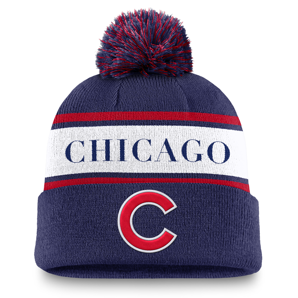 Chicago Cubs Nike Royal/Red Chicago Winter Knit Hat product image 1, provided for visual reference and product detail review
