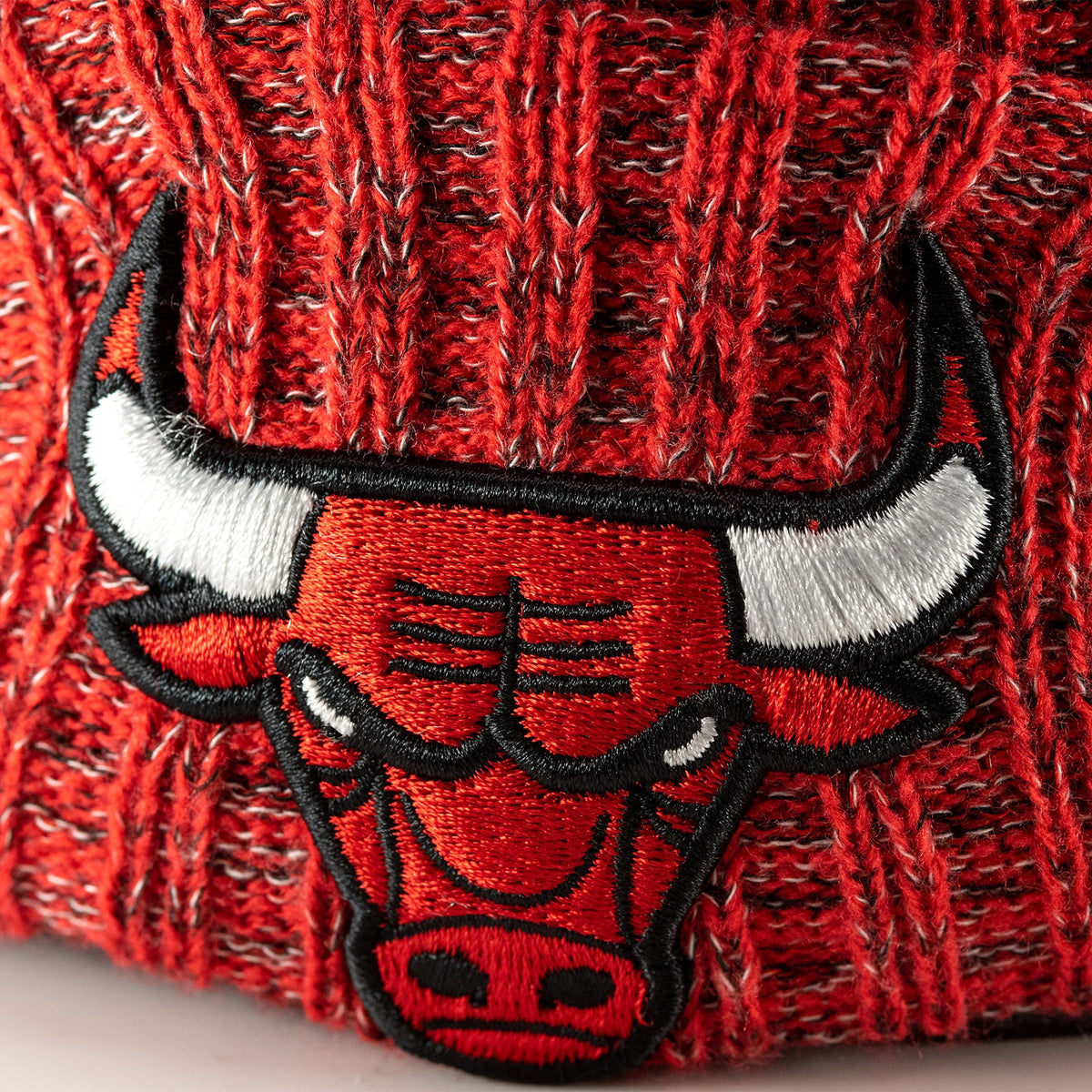 Chicago Bulls Red NE18 Sport Pom Knit Hat product image 4, provided for visual reference and product detail review