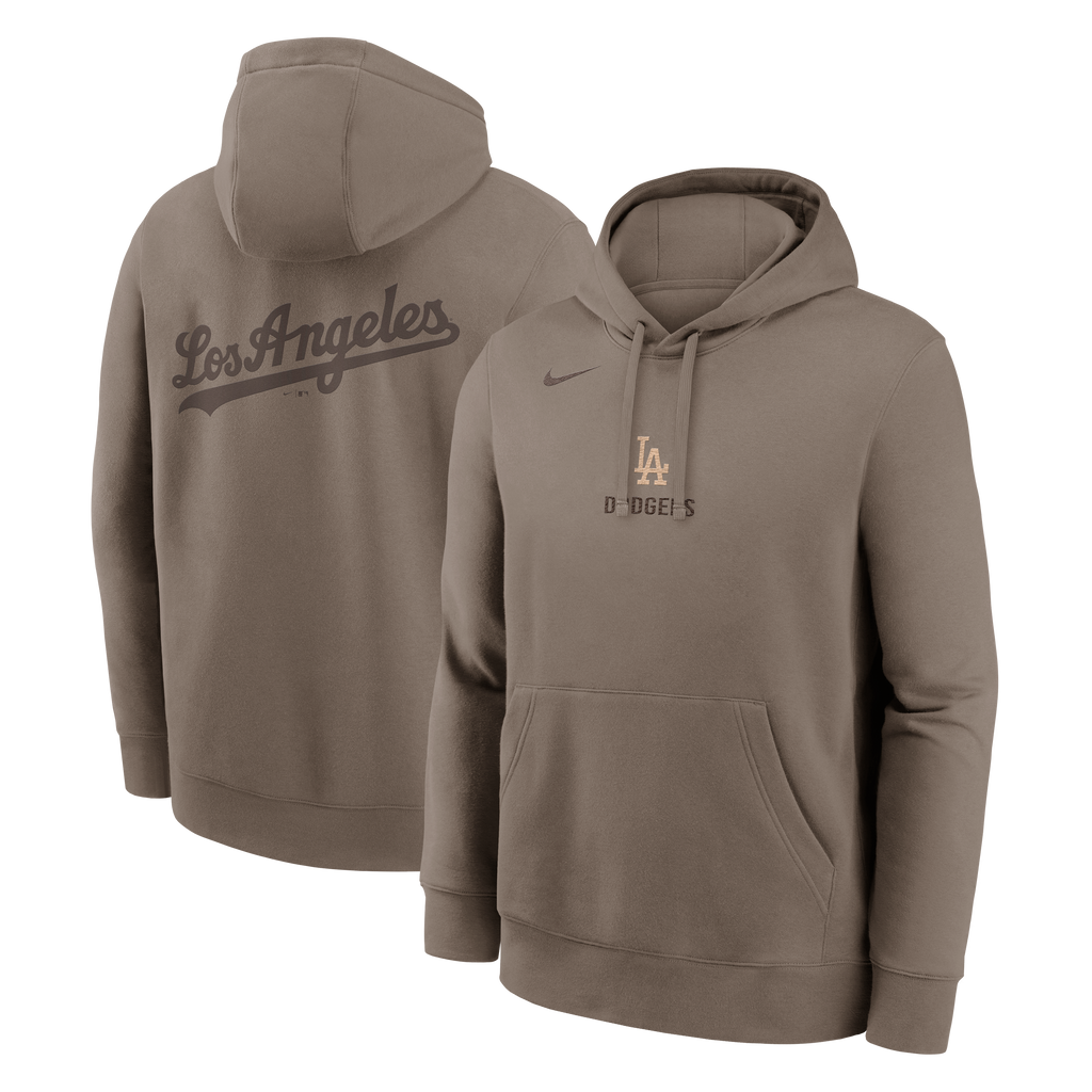 Nike Los Angeles Dodgers Fashion Club Hoodie- Hemp product image 3, provided for visual reference and product detail review