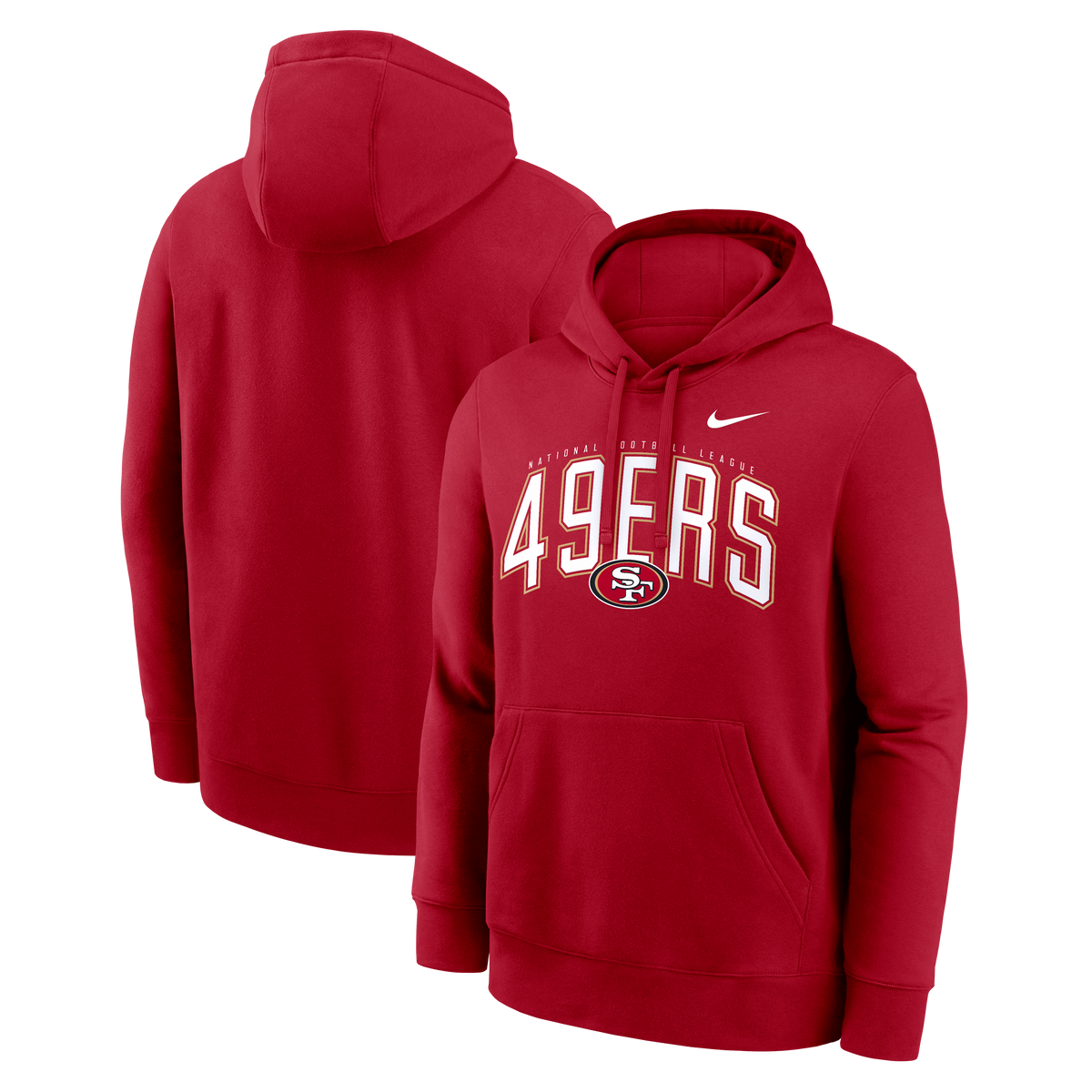 Nike San Francisco 49ers Expect Victory Club Fleece Pullover Hoodie product image 3, provided for visual reference and