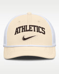 Nike Athletics RISE Trucker Hat - Beige/White product image 1, provided for visual reference and product detail review