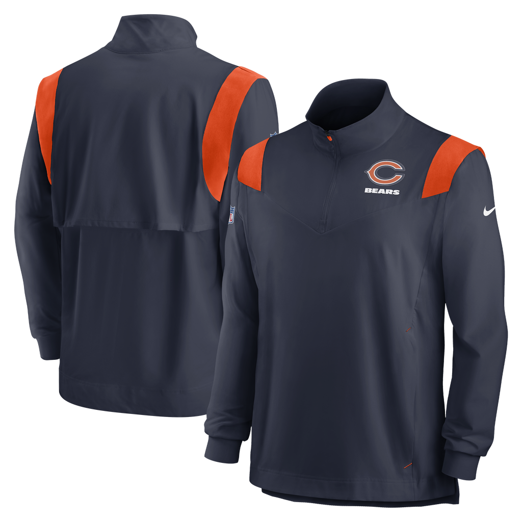 Chicago Bears Nike Navy Lightweight Coaches Jacket product image 1, provided for visual reference and product detail review